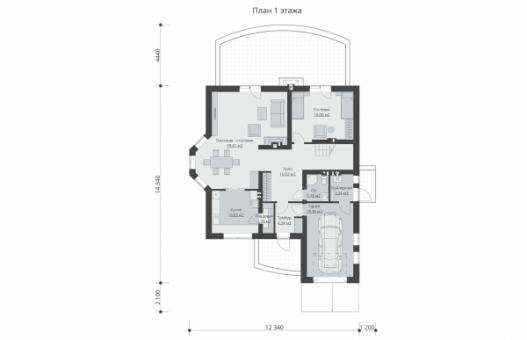 Дом с мансардой, гаражом, эркером, террасой и балконами